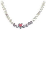 beautiful teeny heart cultured freshwater pearl necklace for babies and kids